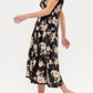 Black Floral Midi Dress