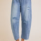 Distressed Barrel Jeans