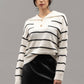 Striped Collar Knit Sweater