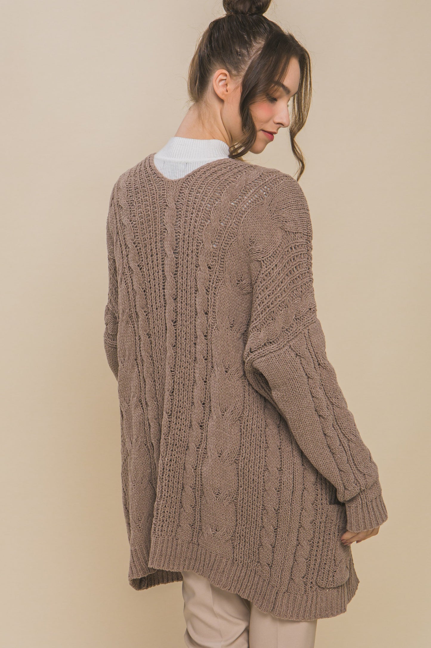 Oversized Open Front Cardigan