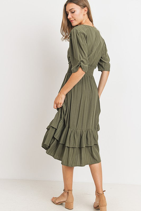 Midi Ruffle and Flare Dress