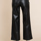 Faux Leather Wide Leg Pants