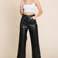 Faux Leather Wide Leg Pants